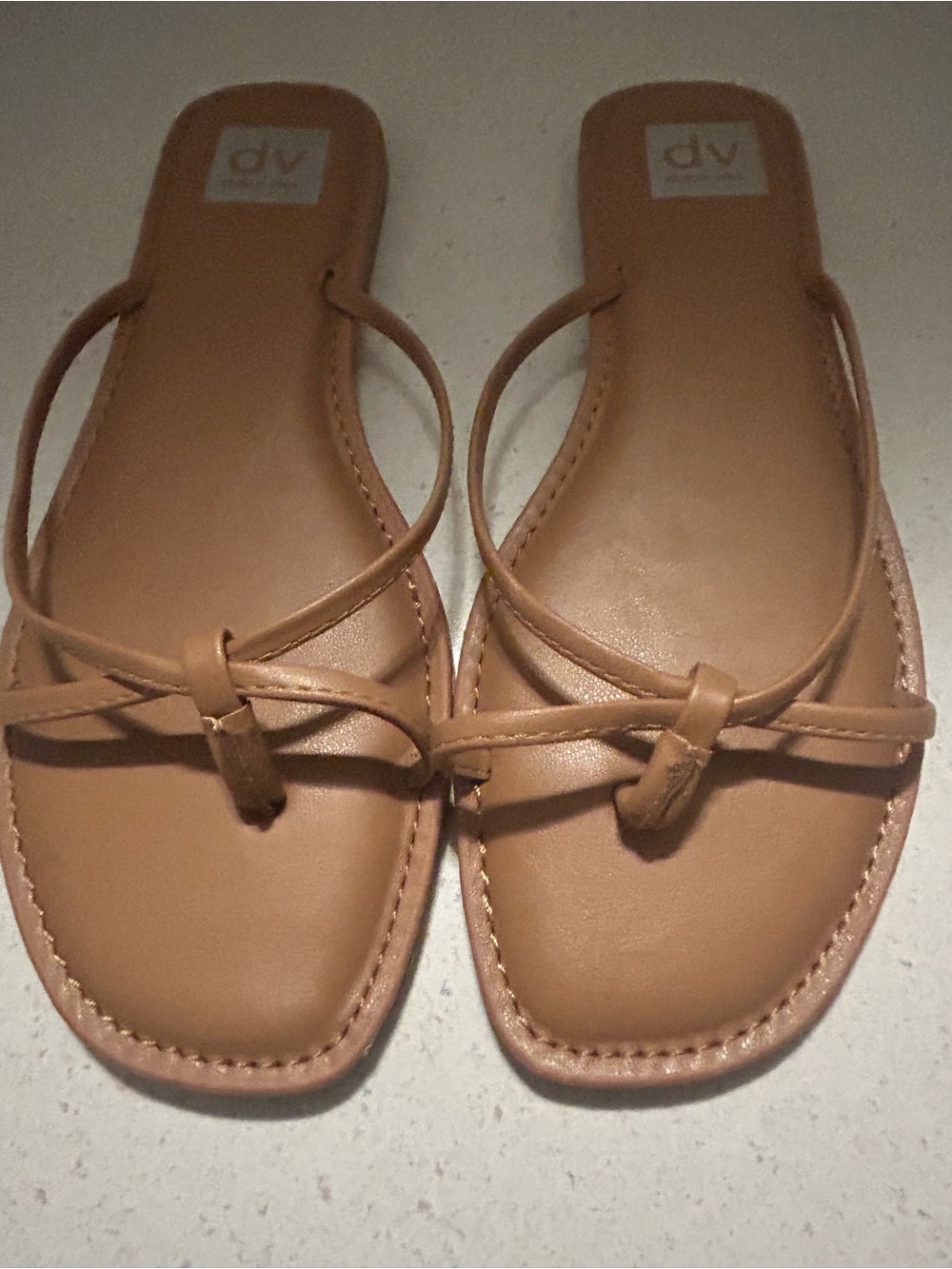 Dolce Vita Tan Knot Strap Flat Sandals - Picture 6 of 6